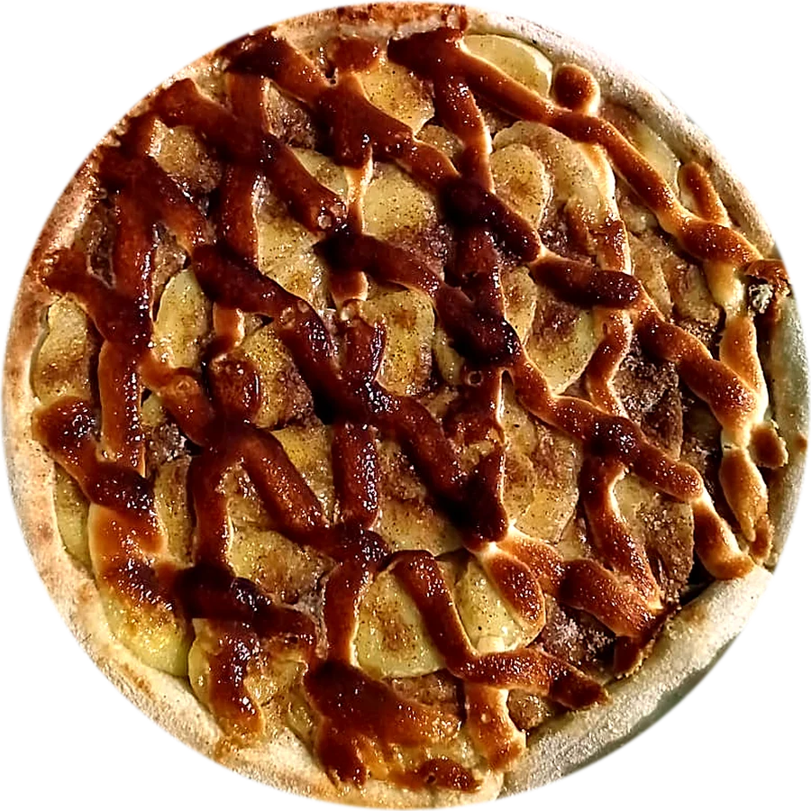 Pizza doce Banana Nevada da Fornatta