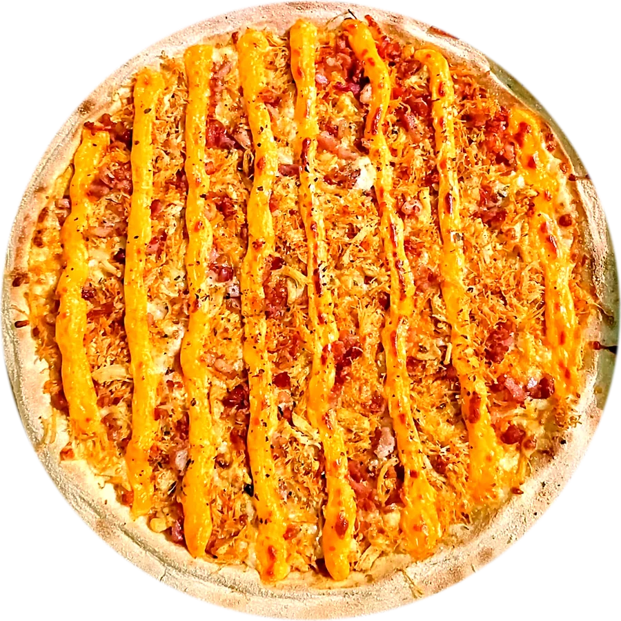 Pizza Frango, Cheddar e Bacon da Fornatta